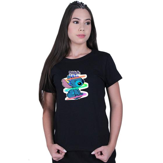 Imagem de Camiseta Baby Look Feminina Lilo Stitch Custom