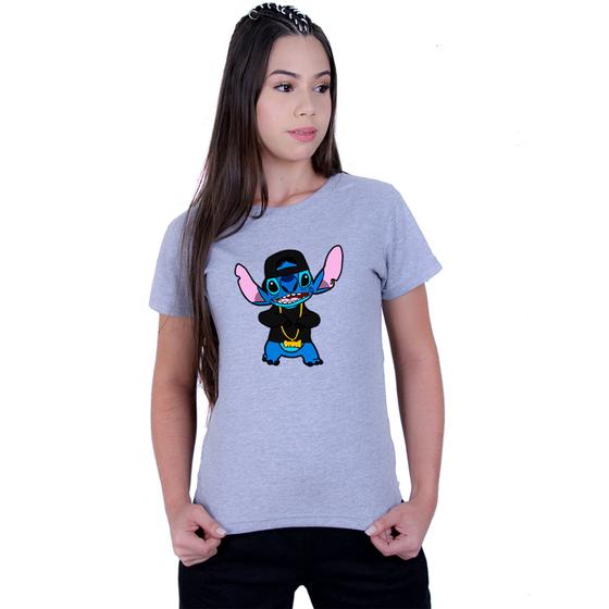 Imagem de Camiseta Baby Look Feminina Lilo Stitch Gangster