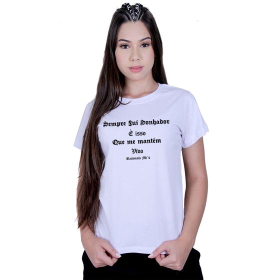 Imagem de Camiseta Baby Look Feminina Racionais Mcs Sonhador