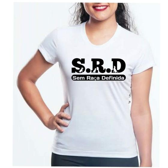 Imagem de Camiseta Baby look feminina sem raça definida vira lata srd