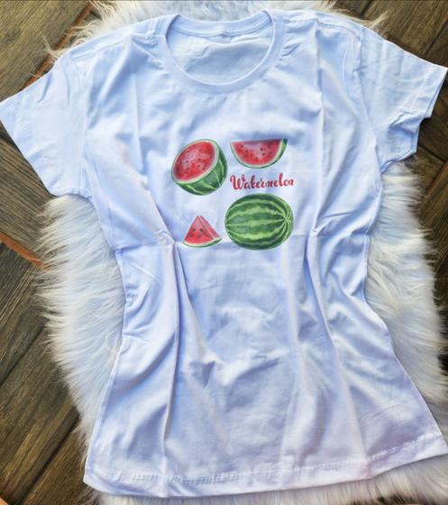 Imagem de Camiseta Baby Look Feminina T-shirt Blusinha Estampa Melancia