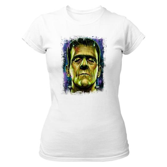 Imagem de Camiseta Baby Look Frankenstein Pintura Colorida