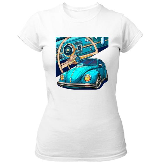 Imagem de Camiseta Baby Look Fusca classico e painel