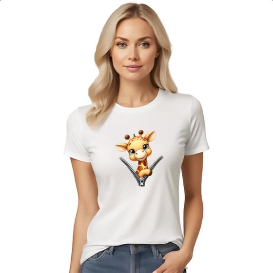 Imagem de Camiseta Baby Look Girafa no ziper