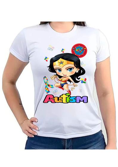 Imagem de Camiseta Baby look mamãe de autista espectro autismo maravilha