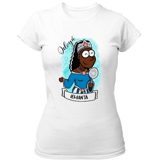 Imagem de Camiseta Baby Look Orixas Cartoon Iemanja Odoya