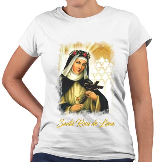 Imagem de Camiseta Baby Look Santa Rosa de Lima Religiosa Igreja