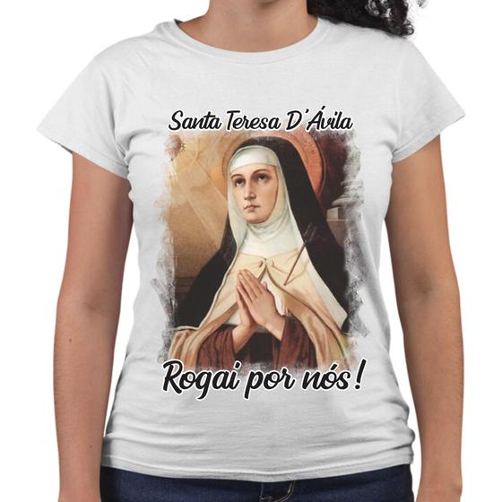 Imagem de Camiseta Baby Look Santa Teresa D'Ávila Rogai Por Nós!