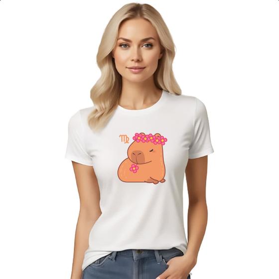 Imagem de Camiseta Baby Look Signo Capivara Virgem