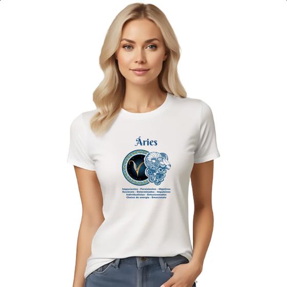 Imagem de Camiseta Baby Look Signo de Aries adjetivos