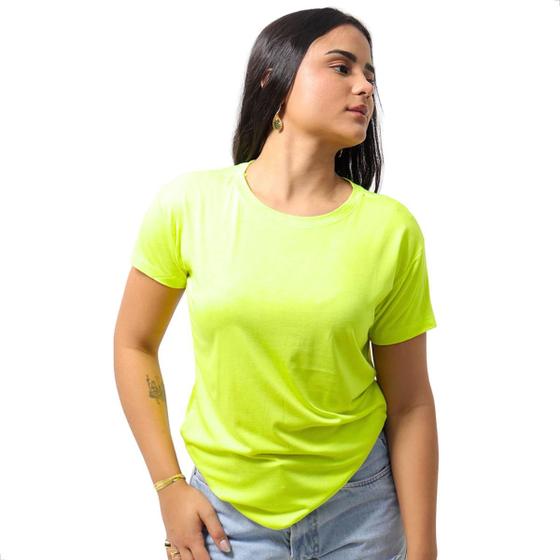 Imagem de Camiseta Baby Look Viscolycra Básica Lisa Leve Confortável 