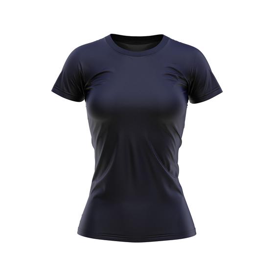 Imagem de Camiseta Babylook Feminina Lisa DryFit Uv Azul Marinho