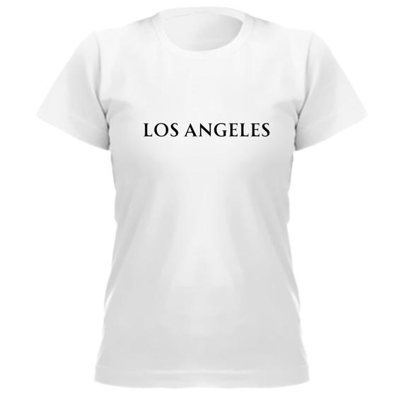 Imagem de Camiseta babylook feminina tendência Los Angeles manga curta