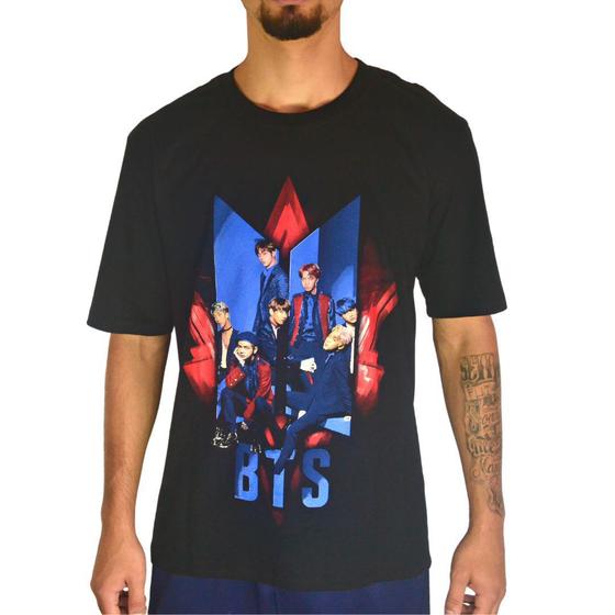 Imagem de Camiseta Banda BTS Integrantes Logo K-Pop Bangtan Boys Moda Coreana Presentes Geek Acessórios Nerd