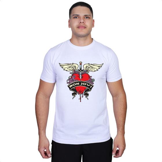 Imagem de Camiseta Banda Rock Bon Jovi Roqueiros Algodão Unissex