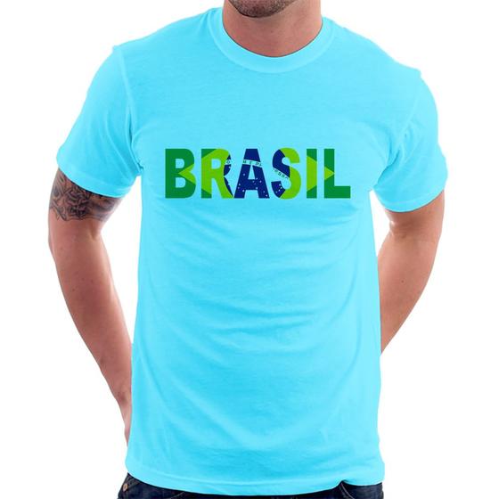 Imagem de Camiseta Bandeira Brasil Letras - Foca na Moda