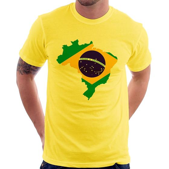 Imagem de Camiseta Bandeira Brasil Mapa - Foca na Moda