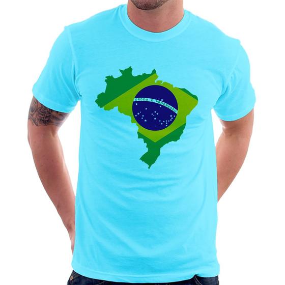 Imagem de Camiseta Bandeira Brasil Mapa - Foca na Moda