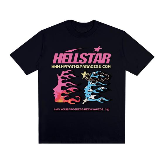 Imagem de Camiseta Basic Streetwear Oversized 100% Algodão Camisa Estampada Hellstar Network Unissex