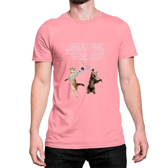 Imagem de Camiseta Basica Algodão Guerra nas Estrelas Gatos Meow Wars