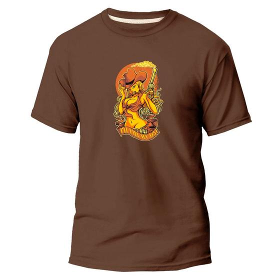 Imagem de Camiseta Basica Algodão Premium Estampa Digital Cow Girl DTF