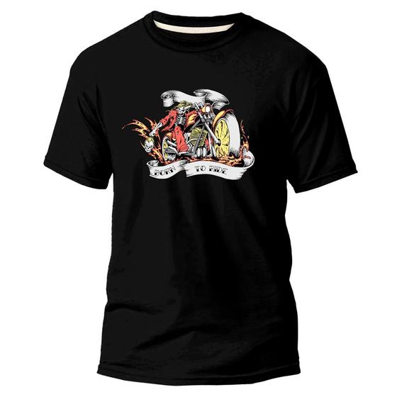 Imagem de Camiseta Básica Algodão Premium Estampa Digital Motoqueiro