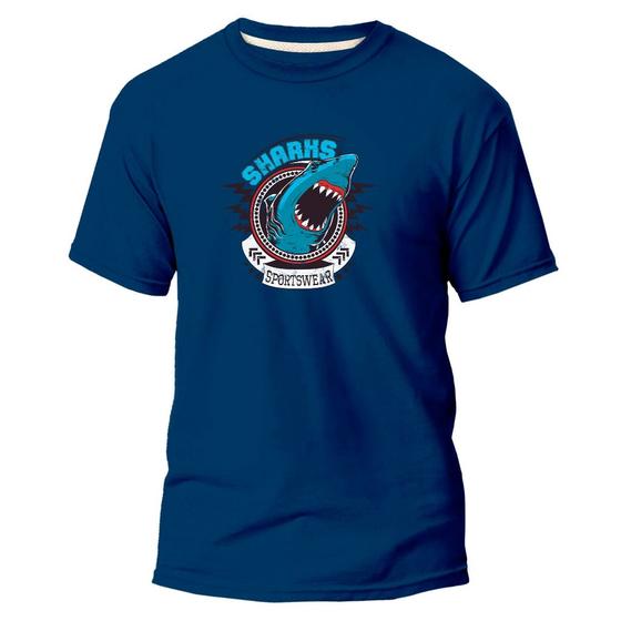 Imagem de Camiseta Basica Algodão Premium Estampa Digital Shark Sports