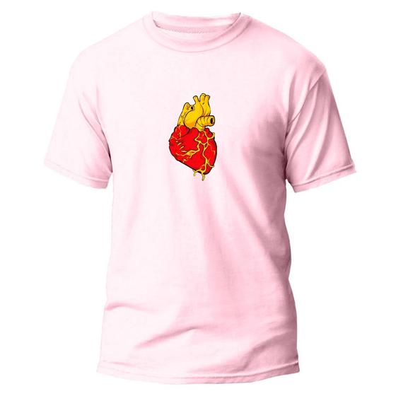 Imagem de  Camiseta Basica Algodão Premium Estampada Coração Love