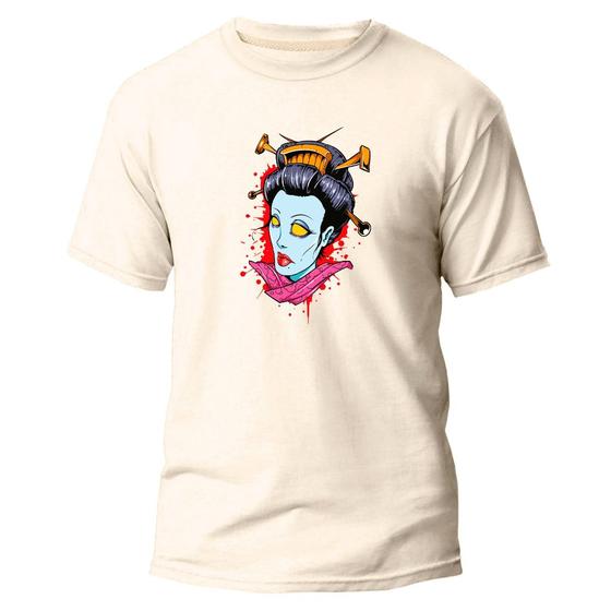 Imagem de  Camiseta Basica Algodão Premium Estampada Zombie Gueixa