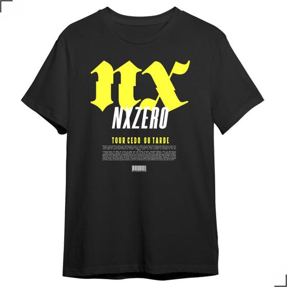 Imagem de Camiseta Básica Banda Tour Cedo Ou Tarde Br Nx Zero Di Gee