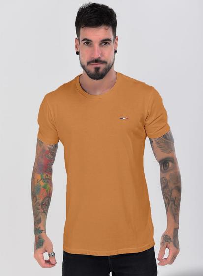 Imagem de Camiseta básica Masculina 100% algodão Lisa com Bordado 0389