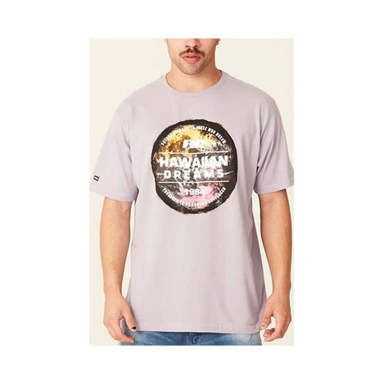 Imagem de Camiseta Básica Masculina Estampada Lilas 9648A - HD