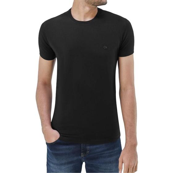 Imagem de Camiseta Básica Slim Fit Gola Redonda Azul M Ogochi