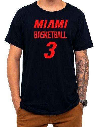 Imagem de Camiseta Basquete Miami Basketball Número 3 Esportiva