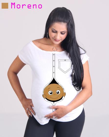 Imagem de Camiseta Bata Canoa Chá De Bebê Mãe gestante Gêmeos