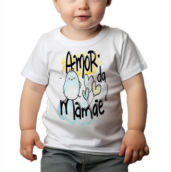 Imagem de Camiseta Bebê Manga Curta Estampado Amor Mãe