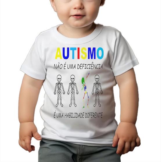 Imagem de Camiseta Bebê Manga Curta Estampado Autismo Autista