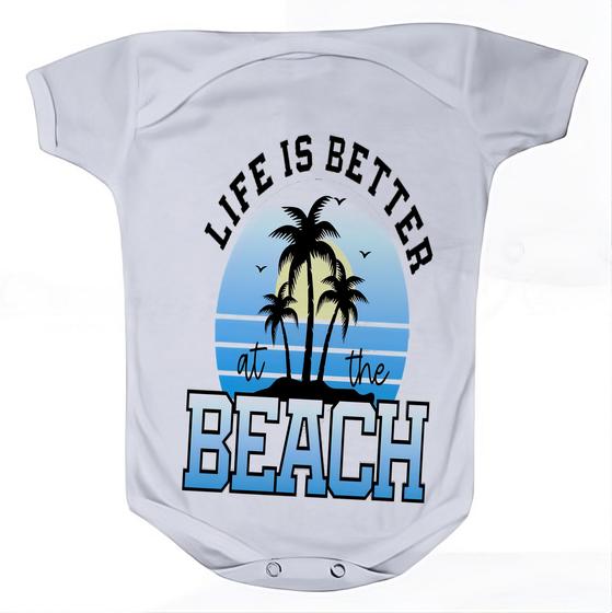 Imagem de Camiseta Bebê Manga Curta Estampado Better Beach Praia