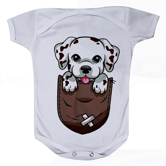 Imagem de Camiseta Bebê Manga Curta Estampado Cachorrinho Dalmata