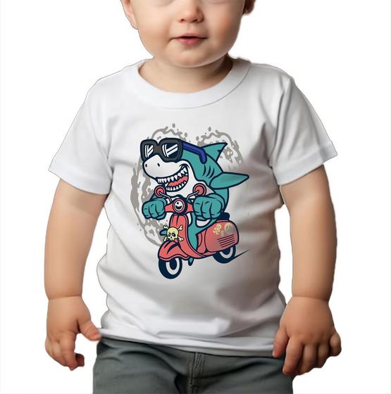 Imagem de Camiseta Bebê Manga Curta Estampado de Tubarão