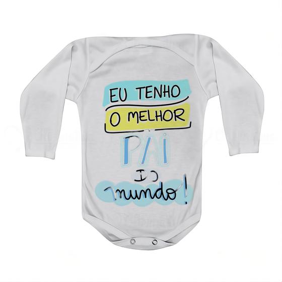 Imagem de Camiseta Bebê Manga Curta Estampado Melhor Pai Mundo