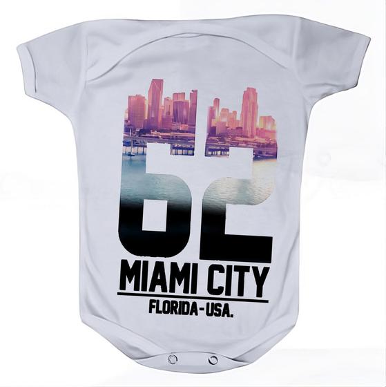 Imagem de Camiseta Bebê Manga Curta Estampado Miami Florida