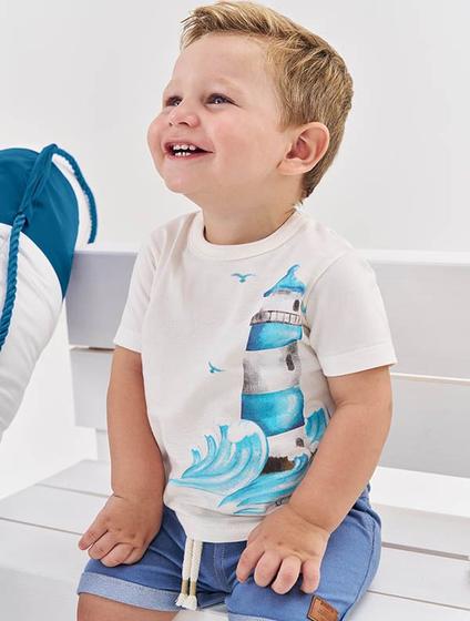 Imagem de Camiseta Bebê Menino Farol Branco Divertto