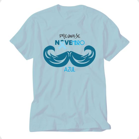 Imagem de Camiseta bigode novembro azul blusa campanha prevenção