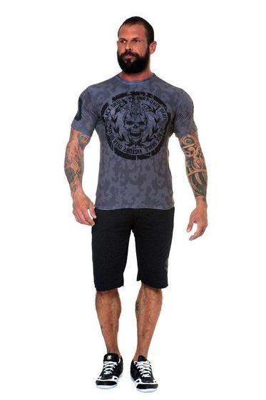 Imagem de Camiseta black skull army masculina camuflada