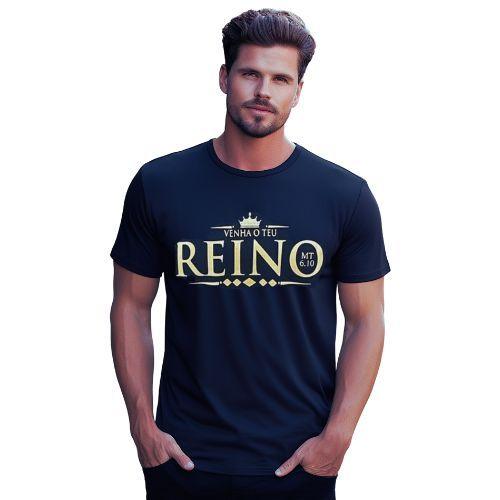 Imagem de Camiseta Blusa Básica Masculina Algodão Venha O Teu Reino