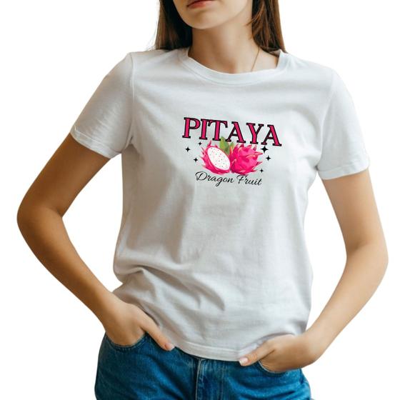 Imagem de Camiseta blusa feminina babylook manga curta Pitaya Exclusivo