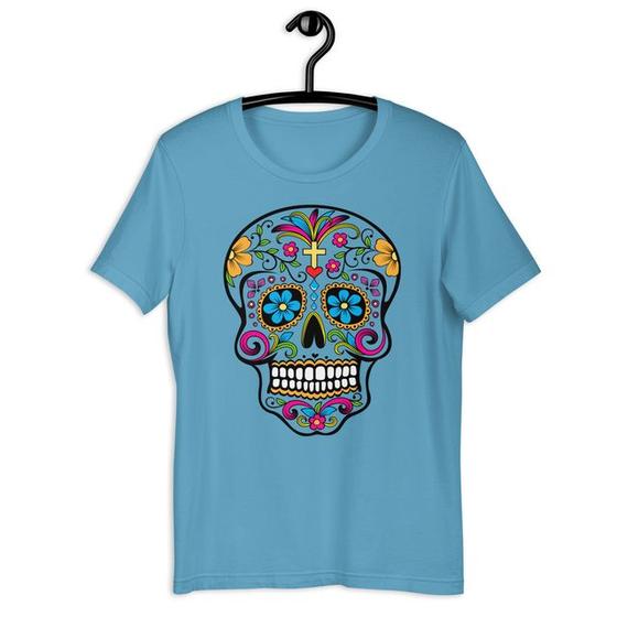 Imagem de Camiseta Blusa Feminina Caveira Mexicana Skull