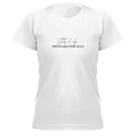 Imagem de Camiseta blusa feminina sofisticada manga curta Protegida por Deus