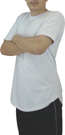 Imagem de Camiseta Blusa Masculina Long Line Oversize Swag Branca